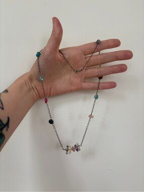 Silver Rainbow Quartz Necklace